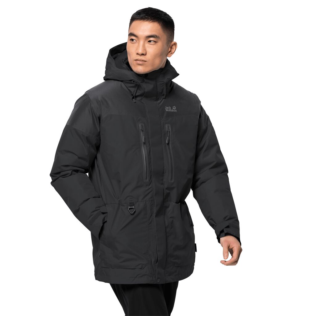 Jack Wolfskin NORTH ICE Férfi Télikabát Fekete - AZSMIF-396